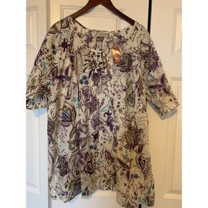 NWT, Avenue, Cotton Floral Top, Size 30-32